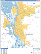 La Crosse  Wall Map Basic Style